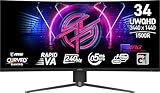 MSI MPG 346CQRF X24 34-inch 3440 x 1440 (UWQHD) Gaming Monitor, 240Hz, Adaptive-Synch, HDR Ready, HDMI, VGA Port,VESA Mountable, Tilt, 4-Side Slim Bezel, 0.5ms, Black