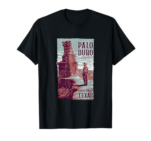Vintage Palo Duro Canyon State Park Texas escursionismo souvenir Maglietta