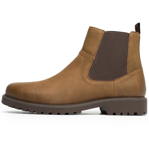 Image of CGRRBW Men's Chelsea Boots Suede Leather Casual Cowboy Boots for Men