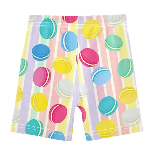 Colorful Macaron Stripe Pastel Girls Bike Shorts Toddler Girl Clothes Under Dress Dance Shorts for Dresses,4T2