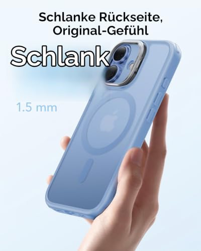 ESR Classic Hybrid für iPhone 17 Hülle mit Flex-Ständer, Matt Hellblau – Ansicht 8
