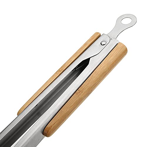 Pinzas para Bolsas de Barbacoa, 1 Pieza, Mango de Madera, Pinzas para Barbacoa, Pinzas para Servir Pan y Ensalada, Pinzas para cocinar, Accesorios de Cocina