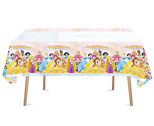 HACBYUTY 2pcs Princess Birthday Party Tablecloth Table Cover Princess Birthday Supplies Decorations (70 x 42)