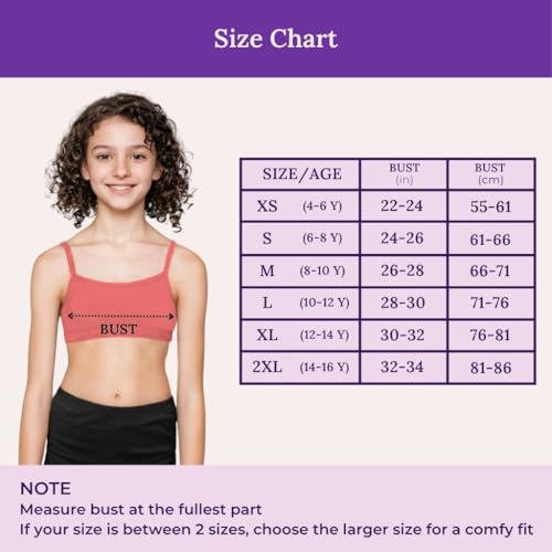 Image of ADIRA | Beginners Bra for Girls 13-14 Years | Flat Padding for Nipple Coverage | Comfortable Strecthy Cotton | Comfy-Breathable Beginners Bra & Super Soft Material | Pack of 3