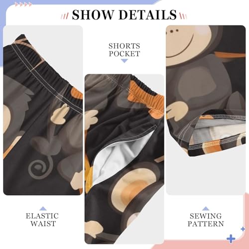 Monkey Pumpkin Boys Long Pants Soft Trousers Elastic Waist Kids Lounge Bottoms with Pockets S-XL4