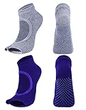 LemonGirl 2/3 Pairs Non-Slip Yoga Socks for Women Toeless Pilates Socks Ideal for Yoga Pilates US 5-9.5