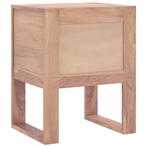 Table de chevet en teck massif 40x30x50 cm avec tiroir rustique - 8