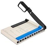 JEFURE Papierschneider A4 Manuelle Hebelschneider, Schneidemaschine Papier bis zu 12 Blatt Papier, Hoher Präzision Schneidemaschine Mit Schutzvorrichtung für Karten, Fotos, Papiers, Karton