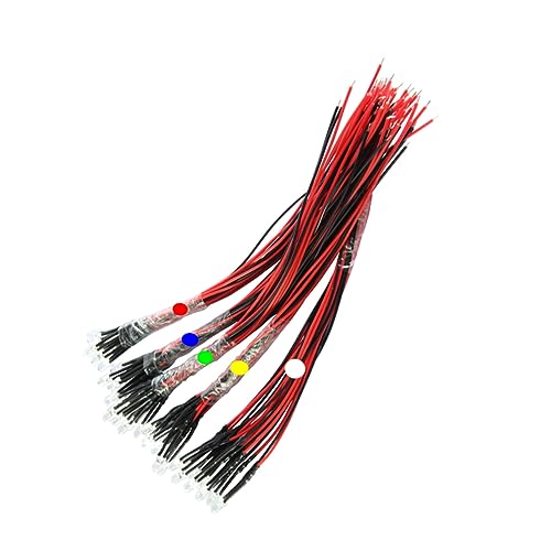 Angoily 50pcs Led Beads Wire Light-Emitting Diode Colors Cable Car Toy Decor Lights