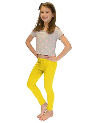 Vivian's Fashions Long Leggings - Girls, Cotton (Yellow, X-Small)2