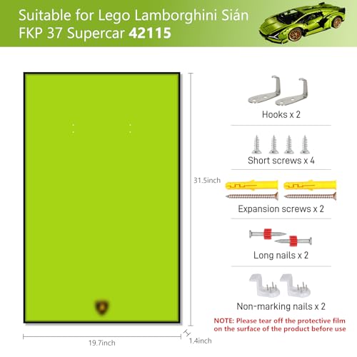 Joodyyoo Display Wall Board for Lego Lamborghini 42115, Wall Art for Lego Car Wall Mount, Gift Idea, Home Decor (Car Not Included, No lights) by Joodyyoo - Image 2