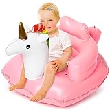 Syhood Portable Baby Seats for Sitting up Baby Inflatable Seat Built in Air Pump Unicorn Baby Floor