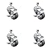 Thermoplastic Rubber Swivel Threaded Stem Caster Set of 4 w/3" x 1.25" Gray Wheels and 1/2" Stems - Includes 4 with Top Lock Brakes - 840 lbs Total Capacity - Service Caster Brand