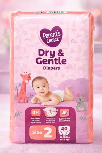 Parents Choise Dry & Gentle Diapers Size 2 -Pack of 1- -40 Count-