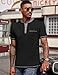 COOFANDY Mens Henley Short Sleeve Classic Lightweight Tee Shirt 4 Button Fashion Pullover T-Shirts Casual Henley Shirts S-XXXL Black
