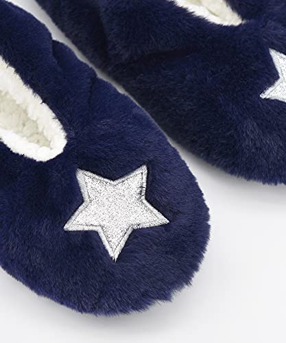 Image of Keyela Women Cozy Warm Slipper Socks, Non Slip Gripper Indoor House Socks | Soft warm cozy fabric, gripper anti-slip bottom for bedroom, lounge and all indoor daily use