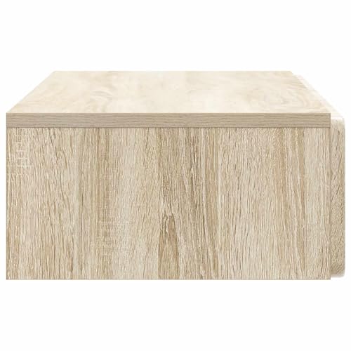 Table d'appoint murale aspect chêne Sonoma avec tiroir de rangement 87,5cm