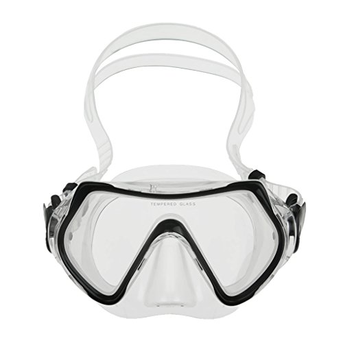 Kids Junior Boy Girl Diving Masks Silicone Anti Fog Anti Leak Dive Swimming Goggles Tempered Glass Lens Watertight Wide Clear View Glasses Scuba Swim Diving Snorkeling Mask for Child Age 5-12Y (Black)