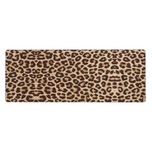 Grand tapis de souris imprimé léopard 30 x 80 cm – Tapis de bureau de jeu, protection étendue pour bureau à domicile, ordinateur