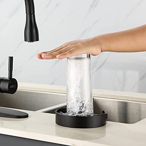 Glass Rinser - Bottle Washer, Kitchen Sink Cup Rinser, Faucet Glass Washer Cleaner Attachment Accessory for Bar Sink, Matte Black