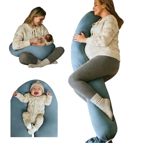 Pregnancy Pillow 5-in-1 【Cooling Cover, Adjustable to Grow with Belly】 Beanbag Style, Lockable...
