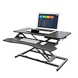 ntumLeap Standing Desk Vertical Desktop Converter Standing Desktop Riser with Laptop Keyboard Tray for All Workstations,Black-One Size