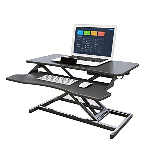 TnSok Mesas para Ordenador Elevable Stand Up Desk convertidor Elevador Permanente Escritorio con Bandeja Profunda del Teclado for el Ordenador portátil Escritorio Convertible