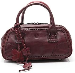 Amazon アナスイ Anna Sui ミニボストン ハンドバッグ レザー ボルドー 中古 Anna Sui ハンドバッグ