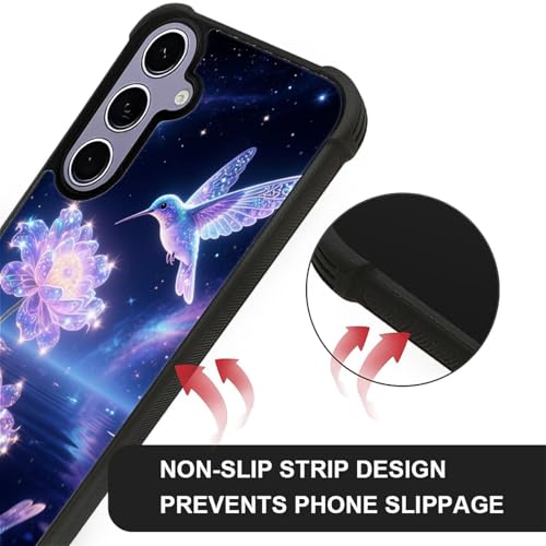 WANKBLC Compatible with Samsung Galaxy S24 S25 Case, Shockproof Protective for Man Women Non-Slip for Samsung Galaxy S24 S25 Crazy Pattern Hummingbird Lotus Flower Pink Starry Sky by WANKBLC - Used condition - Image 5