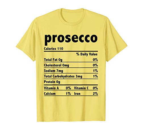 Thanksgiving Xmas Costume Nutrition Facts Prosecco Camiseta