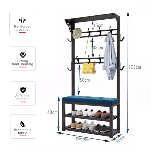 Vestiaire d'entrée industriel robuste avec coussin d'assise premium