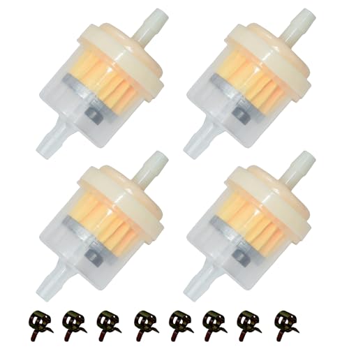 Qonsy 4PCS 1/4" Universal Gas Inline Fuel Filters with Magnet