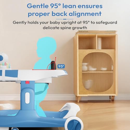 Image of StarAndDaisy Baby Walkers 6-24 Month Boy & Girl /Walker for Baby /Kids 1 Years with Multi Adjustable Height /Multi-Functionne Baby Walker with Music, Toy Tray & Anti-Rollover (Blue)