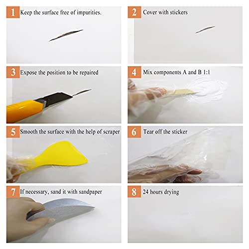 Badewannen Reparaturset Weiß 140g für Emaille, Glasfaser, Porzellan und Acryl