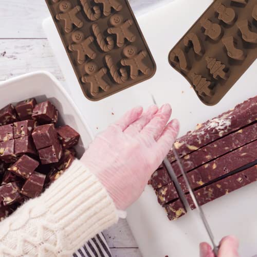 Kitchenatics Nonstick Bpa-Free Chocolate Silicone Molds Christmas Designs, Novelty Silicone Candy Molds Christmas Set, Silicone Christmas Molds For Baking, Chocolates, Candy Making, Toppers - 6 Pcs #TOP2