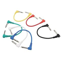 FOLOSAFENAR Câble de pédale, câble d’effet guitare universel silencieux à angle droit entièrement blindé 6,35 mm Transmission audio pour amplificateurs - Les Beatles, Paul McCartney, John Lennon, RIngo Starr, George Harrison
