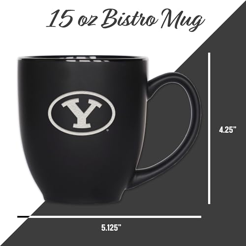 Image of Rico Industries NCAA Primary 15-Oz Personalized Matte Black Bistro Mug - for Hot or Cold Drinks