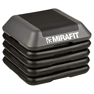 Mirafit Deluxe 40cm Adjustable Gym Stepper Board – Black/Grey Exercise Step