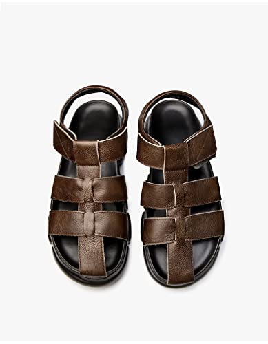 Men's Leather Sandals Hollow Roman Sandals Men's Outer Shoes British Beach Shoes3
