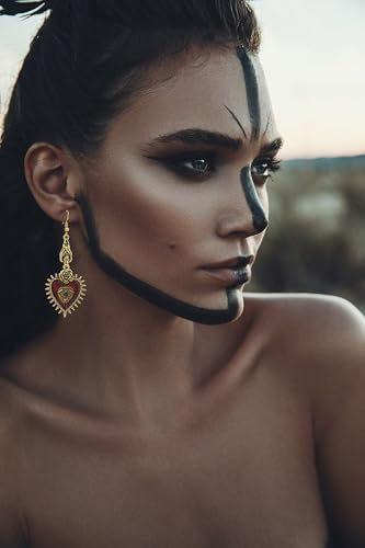 Gothic Earrings for Women Vintage Rose Flower Red Heart Drop Dangle Earrings Punk Evil Eye Earrings Goth Vampire Bat Earrings Horror Halloween Earrings Halloween Cosplay Party Costume Jewelry2