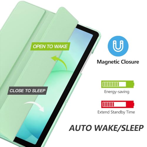 Image of MoKo for Samsung Galaxy Tab A11 Plus / A11+ Case 11 Inch 2026, Galaxy Tab A9 Plus / A9+ Case 11 Inch 2024, Slim Stand Hard PC Translucent Back Shell Smart Cover, Auto Wake /Sleep, Green
