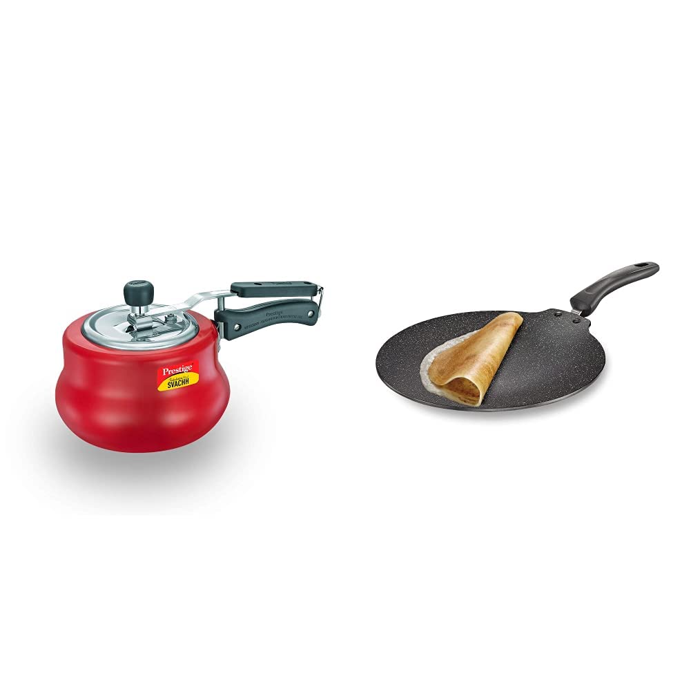 Prestige Svachh, 3 Litre, Nakshatra Duo Red Handi, With Deep Lid For Spillage Control, Aluminium, Inner Lid & Omega Deluxe Granite Aluminium Flat Dosa Tawa, (30 Cm) (B0BB6Q56GG) Amazon Price History, Amazon Price Tracker
