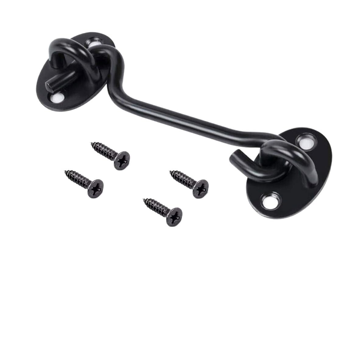 Dazhua Black 2 Pack 4 Inch Storm Hook, Gate Latch With Screws For Window Garage Barn(Black)