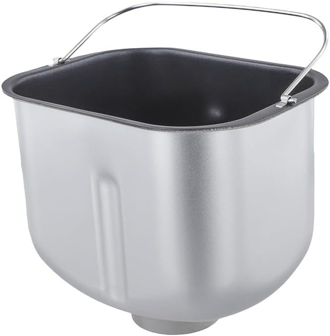 Stainless Steel Dough Bucket For Bread Maker Non-Stick Liner Replacement Compatible With Bread Machine Mixer Gold Black Colors Mixing Bowl(Black T1)