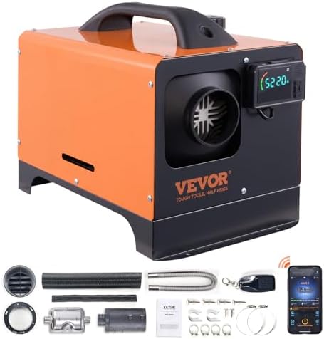 VEVOR 8KW Diesel Heater, Diesel Heater All in One with Automatic Altitude Adjustment, Max 18045 ft, Bluetooth App Control, Remote Control and LCD, Portable Diesel Air Heater for Vehicles and Indoors