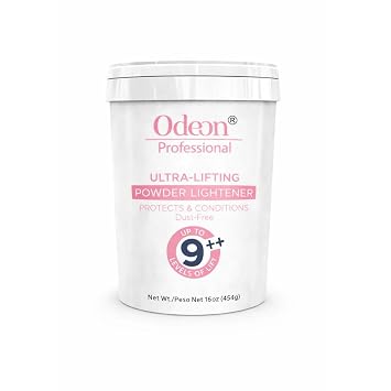 Odeon Professional Ultra-Lifting Powder Lightener 16oz Hair Bleach Lifts Up to 9++ Levels, Dust-Free for Balayage & Full Bleaching