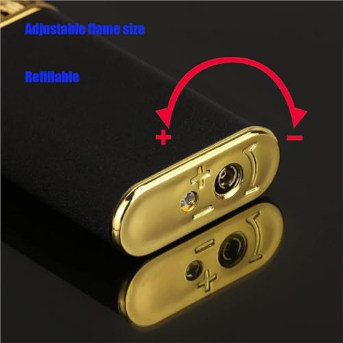 Encendedor de metal a butano antiviento con llama dual miniatura 6