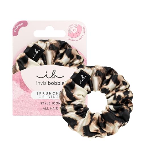 invisibobble Leo Scrunchie Purrfection Włosy Bobbles Mocne utrwalenie dla dziewcząt i kobiet, Scrunchies Poliester Leo, Zaprojektowane w sercu Monachium