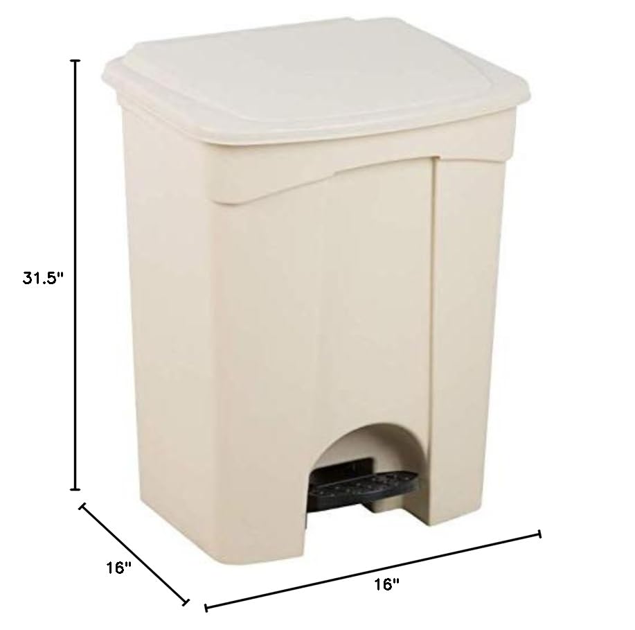Miniatura 3 de Papelera rectangular de 12 galones 45 litros color beige con manos libres solución perfecta para tu hogar restaurante hotel escuela frente a casa
