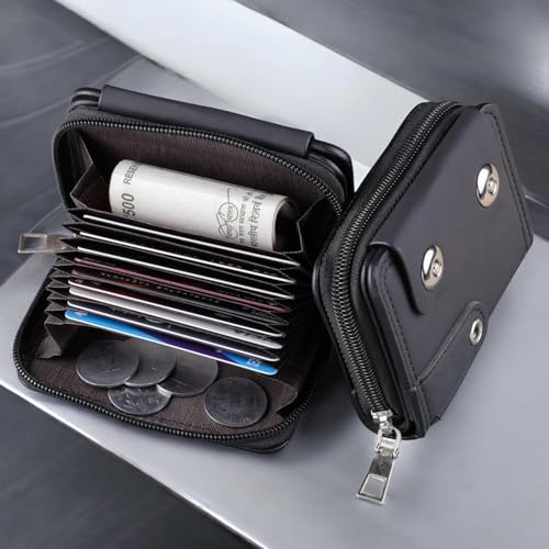 Image of MARETTO Men's Genuine Leather Wallet with Card Holder & Coin Pocket - Stylish Bifold Slim Wallet with Multiple Compartments for Cash & Cards (Black1)